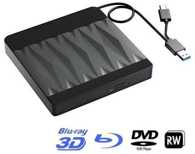 Main image of Hitoor External Blu Ray Drive, USB 3.0 and Type-C External Blu Ray Burner Portable Blu Ray DVD/CD/BD Player, 3D Optical Bluray CD DVD Drive Compatible with Windows XP/7/8/10/11 MacOS Laptop Desktop