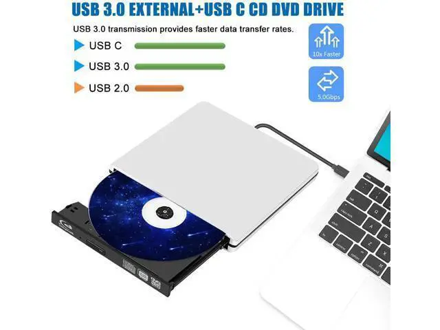 Alt view image 5 of 7 - External Blu Ray CD DVD Drive Burner 3D, USB 3.0 BD ROM DVDRW CDRW Bluray Burner Player Writer Rewriter Reader for Macbook Notebook Laptop Mac OS Windows 10 8 7 XP