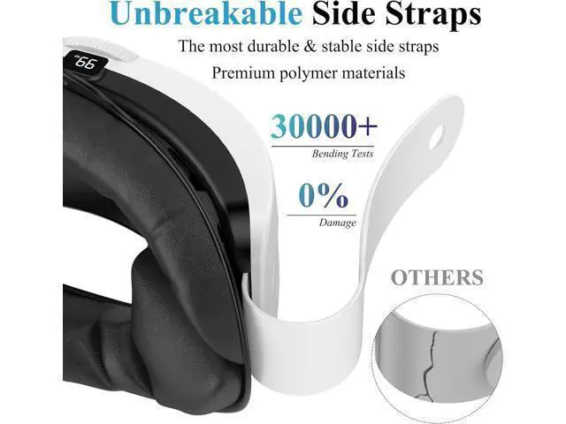 Alt view image 4 of 7 - Head Strap with Battery Pack for Meta/Oculus Quest 3, 6000mAh Elite Strap Replacement for Enhanced Comfort and Play Time, Adjustable Power Bank Headstrap VR Accessories for Meta/Oculus Quest 3 (White)