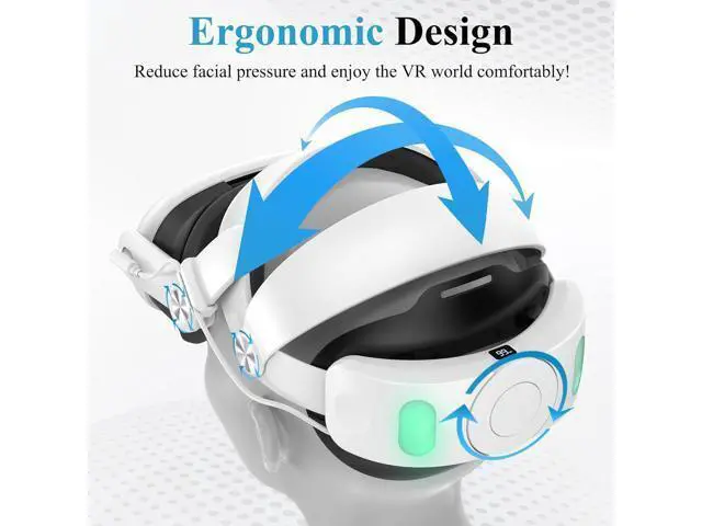 Alt view image 3 of 7 - Head Strap with Battery Pack for Meta/Oculus Quest 3, 6000mAh Elite Strap Replacement for Enhanced Comfort and Play Time, Adjustable Power Bank Headstrap VR Accessories for Meta/Oculus Quest 3 (White)