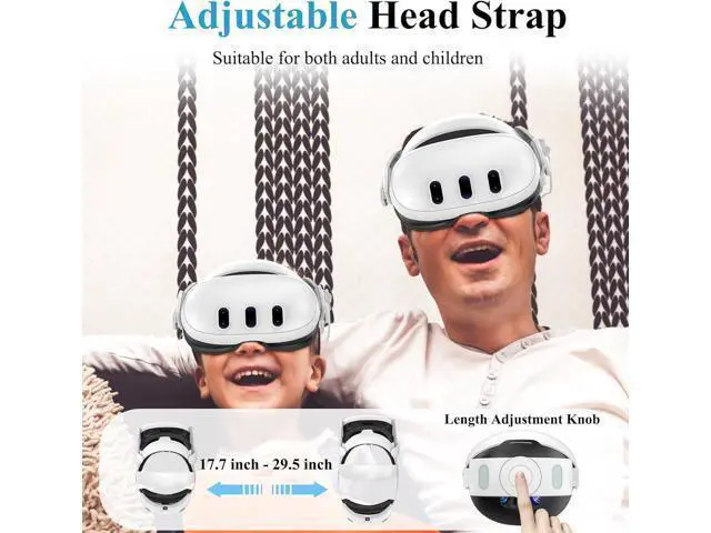 Alt view image 7 of 7 - Head Strap with Battery Pack for Meta/Oculus Quest 3, 6000mAh Elite Strap Replacement for Enhanced Comfort and Play Time, Adjustable Power Bank Headstrap VR Accessories for Meta/Oculus Quest 3 (White)