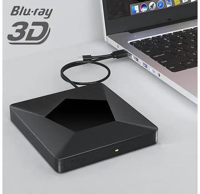 Main image of External Bluray CD DVD Drive, Ultra Slim USB 3.0 and Type-C Portable Portable Slim CD DVD +/-RW Drive Player Burner, Blu-ray CD DVD Burner 3D Optical Blu-ray CD DVD Drive for Windows XP/7/8/10, MacOS