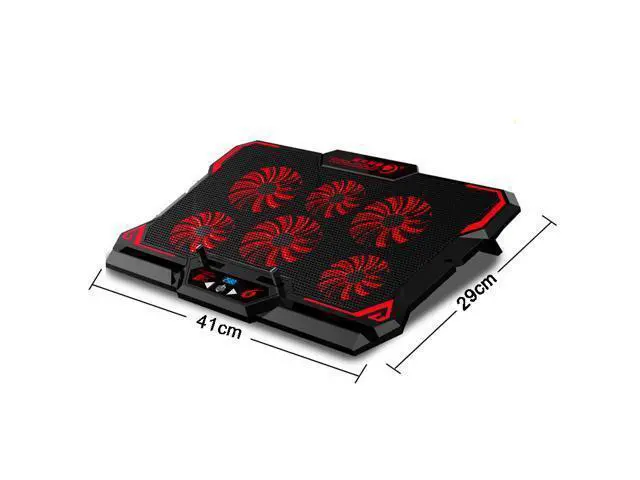 Alt view image 6 of 7 - Gaming Laptop Cooler Notebook Cooling Pad 6 Silent Red LED Fans Powerful Air Flow Portable Adjustable Laptop Stand 2600RPM Laptop Cooling Pad