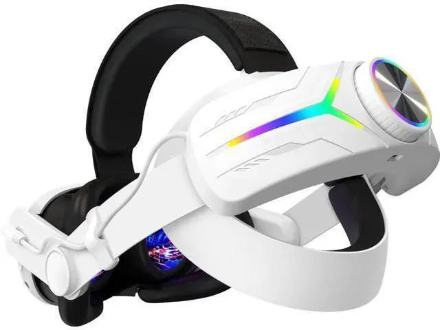 Main image of RGB Comfort Battery Head Strap 8000mAh Compatible with Me-ta Quest 3 Accessories, Battery Pack Elite Strap Replacement for Enhanced Support and Extend Playtime in VR (White)