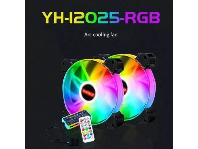Alt view image 2 of 7 - 5-Pack 120mm RGB Case Fan with Remote Controller, Computer Case 12cm Cooling Fan RGB 6PIN, RGB LED Quiet High Airflow Adjustable Color LED Fan, CPU Cooler with RF Remote