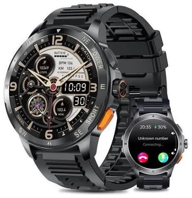 Main image of Hitoor Smart Watches for Men, Bluetooth Smart Watch Answer/Make Calls, 1.43" AMOLED Fitness Watch with Blood Pressure/Heart Rate/SpO2 Monitor, 100+ Sports Modes, Compatible with iPhone Android