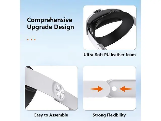 Alt view image 7 of 7 - Hitoor RGB VR Headset for O-cu-lus/Me-ta Quest 3/3S Head Strap with 10000mAh Battery, Rechargeable Elite Strap Extend 4-6H Playtime and Adjustable for VR Headset Compatible with Quest 3/3S Accessories
