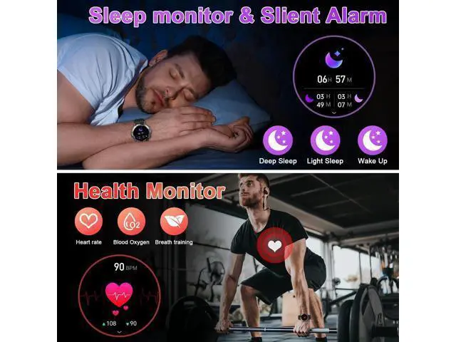 Alt view image 3 of 7 - Hitoor Smart Watch for Men Fitness Tracker, Bluetooth Waterproof Make Answer Call Digital Mens Watches Running Smartwatch for IOS Android Phones Compatible Step Pedometer Sleep Heart Rate Monitors