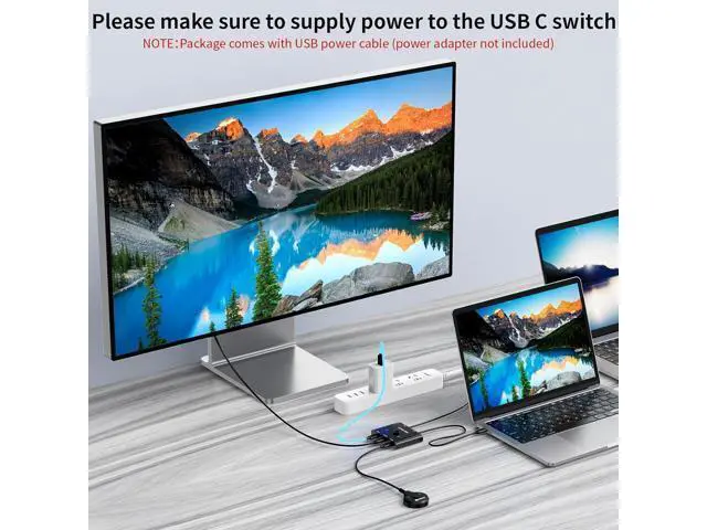 Alt view image 4 of 7 - Hitoor USB C Switch,Bi-Directional USB C Switcher 2 Computers, USB Type C KVM Switch 8K@60Hz 4K@120Hz Video/10Gbps Data Transfer/100W Charging, Compatible with Thunderbolt Device,USB-C Cables Included