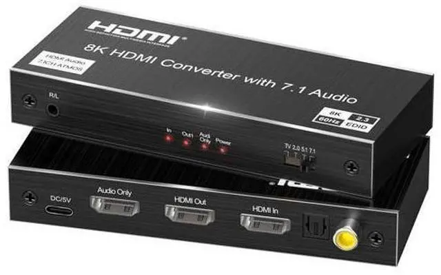 Main image of Hitoor 8K@60Hz 4K@120Hz HDMI 2.1 Audio Extractor Splitter with HDMI 7.1CH+Optical SPDIF/Coaxial 5.1CH+3.5mm Jack Audio Out, HDMI Audio Converter Support HDCP 2.3 VRR Compatible with Do-bb-ly Soundbar