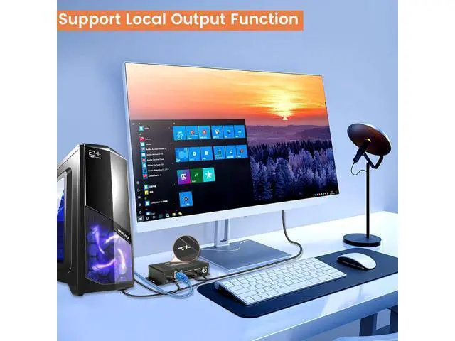 Alt view image 3 of 7 - Hitoor 164FT / 50M HDMI KVM USB Extender Over Cat 5e/6/7 Cable, 1080P HDMI Ethernet Extender Balun Transmitter Receiver with Loop Out Function - USB Keyboard Mouse, Single POC Power Supply giyqxHw