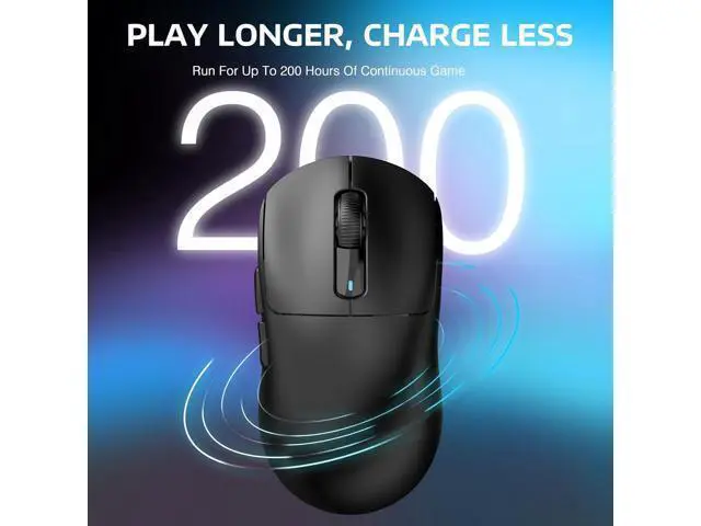 Alt view image 6 of 7 - Hitoor Wireless Gaming Mouse, 49g Ergonomic Computer Mouse, Triple Modes PAW3395 26K DPI Optical Sensor, 200h Battery Life, Programmable Buttons, Gaming Accessories for PC/Laptop/Mac (Black)