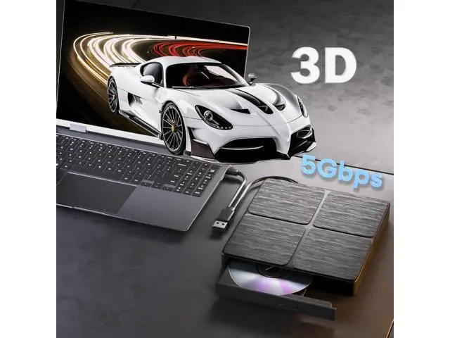 Alt view image 2 of 7 - Hitoor External Blu Ray Drive-Portable Blu Ray DVD Player, Read and Write BD/DVD/CD, USB 3.0 Type C Blu Ray Player External CD DVD Drive, Portable DVD Player for Laptop Desktop PC Windows ,Linux,MacOS