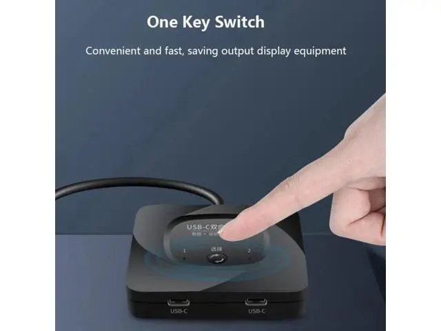 Alt view image 3 of 7 - Hitoor USB C Switch, 8K@60Hz USB C Switch Bi-Directional 2 in 1 Out or 1 in 2 Out,Type C Switch Selector with Power Indicator for PCs, Support USB 3.1 Gen 2 10Gbps Data Transmission, 100W Charging