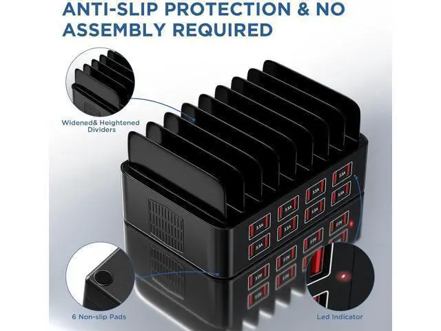 Alt view image 3 of 7 - Hitoor 150W USB Charging Station for Multiple Device, 16 Ports USB Multi Charger Station with Fast Charging, Cellphone Charging Station for A-p-p-l-e Devices Fire Tablets i-P-hone Android Smartphones
