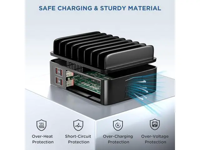 Alt view image 4 of 7 - Hitoor 150W USB Charging Station for Multiple Device, 16 Ports USB Multi Charger Station with Fast Charging, Cellphone Charging Station for A-p-p-l-e Devices Fire Tablets i-P-hone Android Smartphones