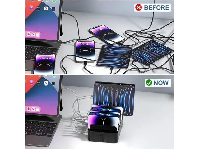 Alt view image 5 of 7 - Hitoor 150W USB Charging Station for Multiple Device, 16 Ports USB Multi Charger Station with Fast Charging, Cellphone Charging Station for A-p-p-l-e Devices Fire Tablets i-P-hone Android Smartphones