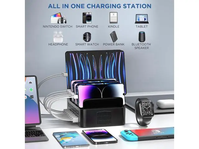 Alt view image 6 of 7 - Hitoor 150W USB Charging Station for Multiple Device, 16 Ports USB Multi Charger Station with Fast Charging, Cellphone Charging Station for A-p-p-l-e Devices Fire Tablets i-P-hone Android Smartphones