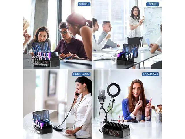Alt view image 7 of 7 - Hitoor 150W USB Charging Station for Multiple Device, 16 Ports USB Multi Charger Station with Fast Charging, Cellphone Charging Station for A-p-p-l-e Devices Fire Tablets i-P-hone Android Smartphones