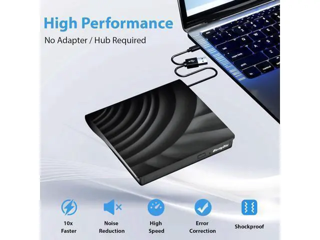 Alt view image 2 of 7 - External Blu Ray CD DVD Drive, USB 3.0 Type-C Portable 3D Bluray CD DVD Reader Slim Optical Bluray DVD Drive for Mac-Book Laptop Desktop PC Laptop Compatible with Mac OS Windows XP/7/8/10/11