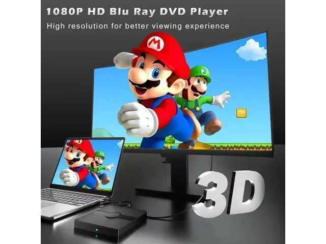 Alt view image 4 of 7 - Hitoor External Blu Ray Drive, BD Player with Read/Write Capability Portable Blu-ray Player with USB 3.0 and Type-C CD/DVD Burner 3D Blu-ray Drive Compatible with Win10 and Mac OS,Drive Blu Ray Player
