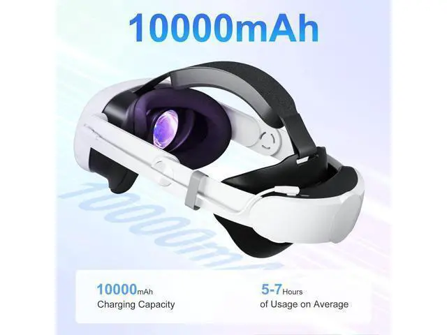 Alt view image 3 of 7 - Hitoor Head Strap Battery Compatible with Me-ta Quest 3S/Quest 3-10000mAh Elite Strap with Battery Pack Extend Playtime - Enhanced Support for Quest 3S - Replacement Battery Head Strap Accessories
