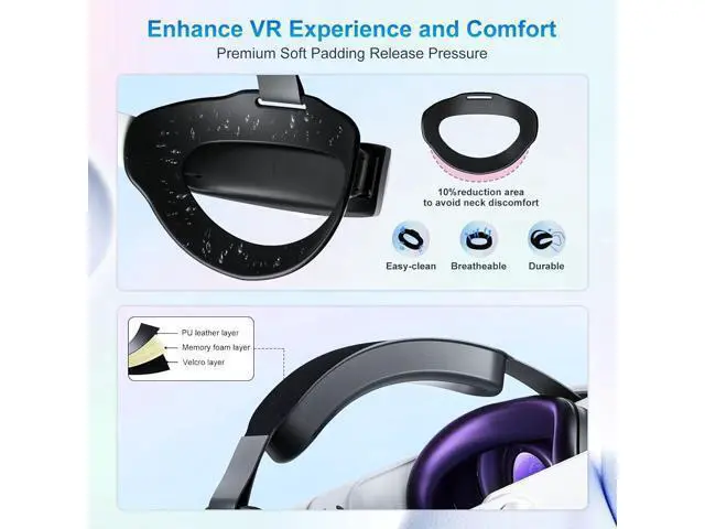 Alt view image 5 of 7 - Hitoor Head Strap Battery Compatible with Me-ta Quest 3S/Quest 3-10000mAh Elite Strap with Battery Pack Extend Playtime - Enhanced Support for Quest 3S - Replacement Battery Head Strap Accessories