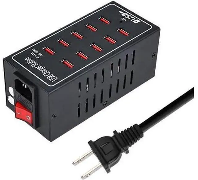 Main image of 10-Port USB Charging Station, 10-in-1 Multi Port USB Charger for i-Ph-one13/14/15,60W Power Delivery Desktop Accessory with Intelligent Protection for Smartphones Tablet PC School Shopping Hotel Malls