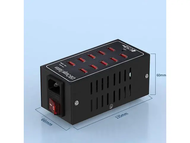 Alt view image 4 of 7 - 10-Port USB Charging Station, 10-in-1 Multi Port USB Charger for i-Ph-one13/14/15,60W Power Delivery Desktop Accessory with Intelligent Protection for Smartphones Tablet PC School Shopping Hotel Malls
