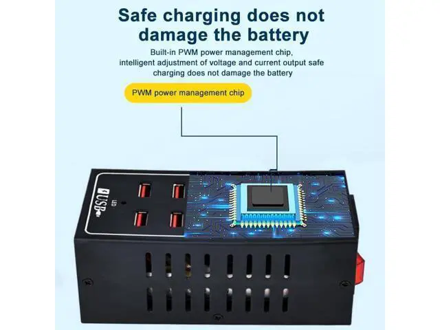 Alt view image 3 of 7 - 10-Port USB Charging Station, 10-in-1 Multi Port USB Charger for i-Ph-one13/14/15,60W Power Delivery Desktop Accessory with Intelligent Protection for Smartphones Tablet PC School Shopping Hotel Malls