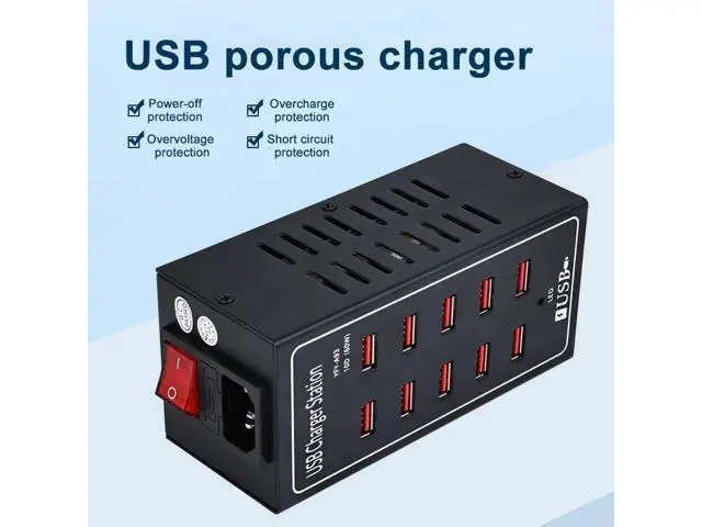 Alt view image 5 of 7 - 10-Port USB Charging Station, 10-in-1 Multi Port USB Charger for i-Ph-one13/14/15,60W Power Delivery Desktop Accessory with Intelligent Protection for Smartphones Tablet PC School Shopping Hotel Malls