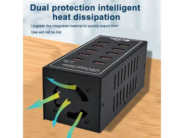 Alt view image 7 of 7 - 10-Port USB Charging Station, 10-in-1 Multi Port USB Charger for i-Ph-one13/14/15,60W Power Delivery Desktop Accessory with Intelligent Protection for Smartphones Tablet PC School Shopping Hotel Malls