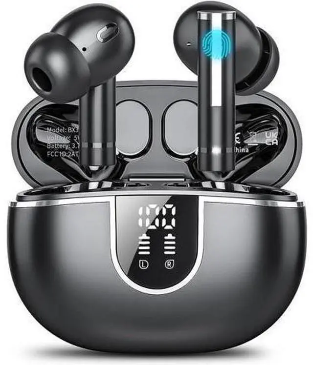 Main image of True Wireless Earbuds Bluetooth Headphones 5.3, 50H Playtime Bluetooth Earbuds Built in Noise Cancellation Mic with LED Digital Display Charging Case, IPX7 Waterproof Ear Buds for IOS Android Phones