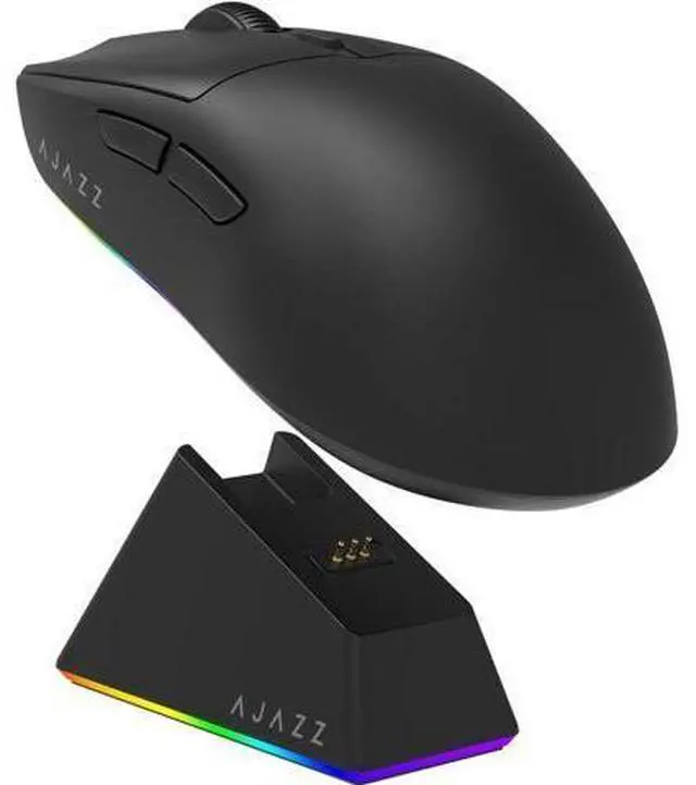 Main image of AJ139 V2 MC Gaming Mouse with Charging Base, Adjustable 12,000 DPI, PAW3311 Sensor, 3 Modes Wireless Mouse, 500mAh Battery, 1000 Polling Rate, 66g Lightweight, Gaming Mice for Win/Mac (Black)