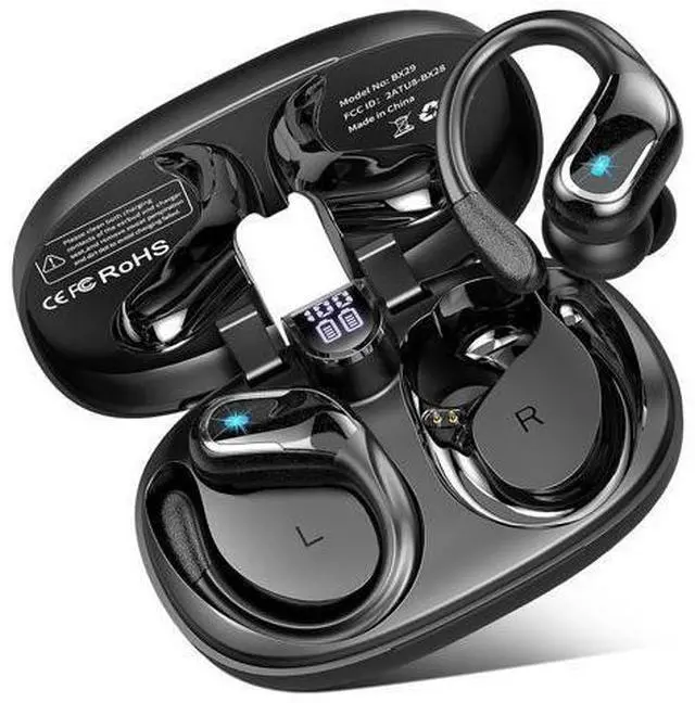 Main image of Hitoor Wireless Earbuds, Bluetooth 5.4 Headphones Sport, 75H Stereo Wireless Earphones with 4 ENC Noise Canceling Mic, IP7 Waterproof Ear Buds with Earhooks,LED Display Wireless Headphones for Running