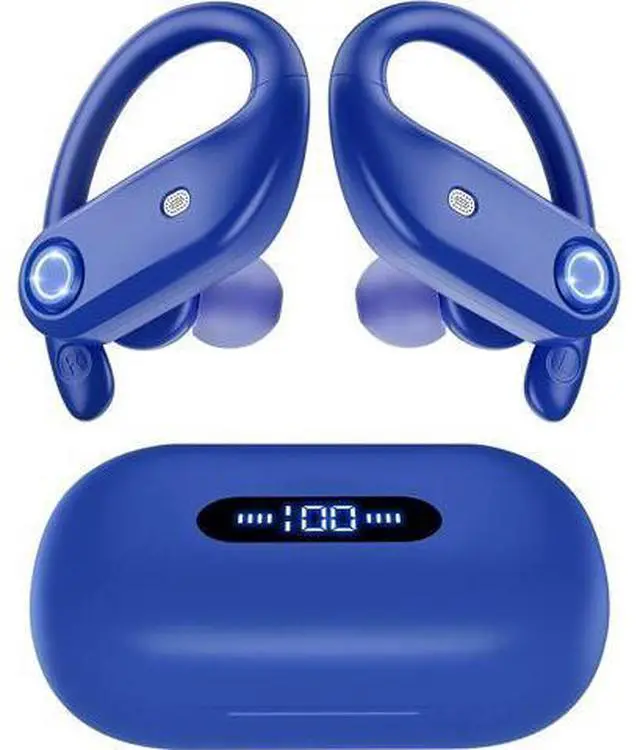 Main image of True Wireless Earbuds, Bluetooth Headphones 130H Playback 4 Mics Clear Call Waterproof Sport Wireless Headset, 2200mAh Charging Case in-Ear Ear Buds Earphones with Earhooks for Sports Running Workout