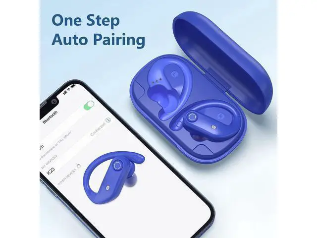 Alt view image 5 of 6 - True Wireless Earbuds, Bluetooth Headphones 130H Playback 4 Mics Clear Call Waterproof Sport Wireless Headset, 2200mAh Charging Case in-Ear Ear Buds Earphones with Earhooks for Sports Running Workout