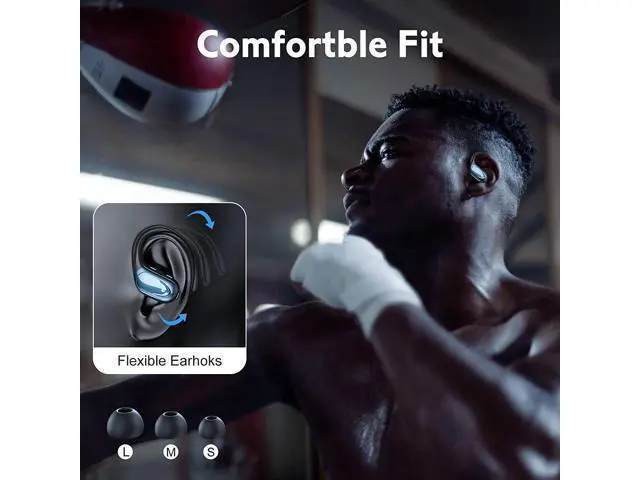 Alt view image 7 of 7 - Ture Wireless Earbuds, in Ear Bluetooth Headphones with Built-in Mic, 75Hrs Playtime Sport Earphones with Digital Display & CVC 8.0, IPX7 Waterproof Over-Ear Headphones for Workout Running Outdoor
