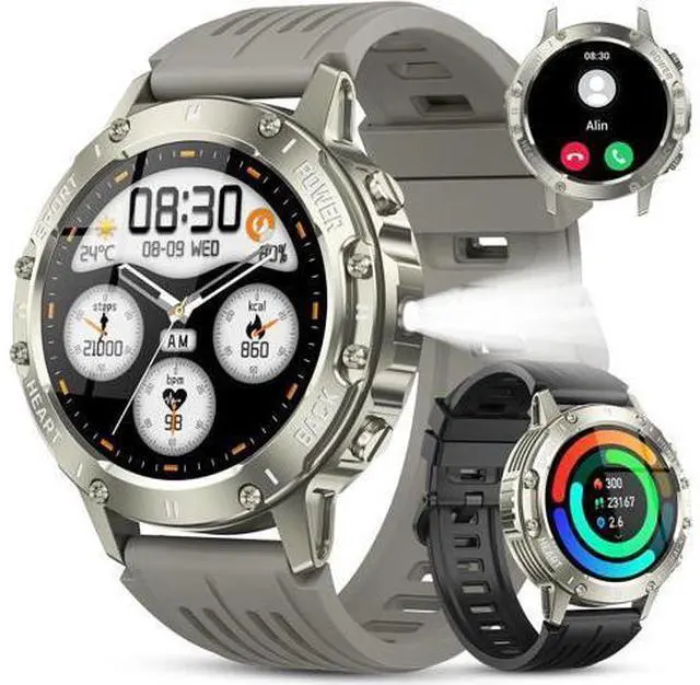 Main image of Hitoor Smart Watch for Men Fitness Tracker, Bluetooth Waterproof Make Answer Call Digital Mens Watches Running Smartwatch for IOS Android Phones Compatible Step Pedometer Sleep Heart Rate Monitors