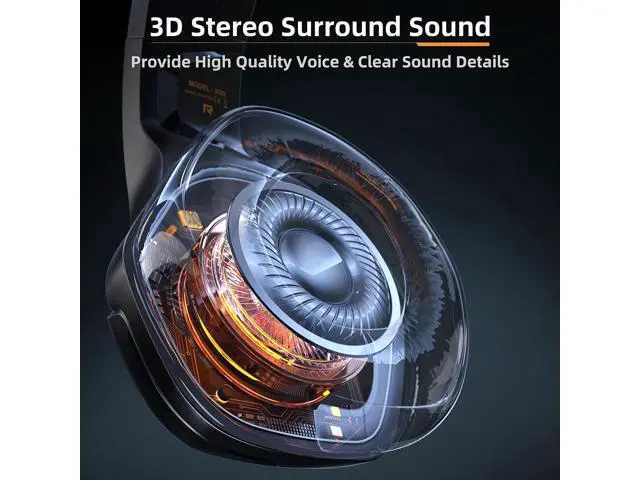 Alt view image 2 of 7 - Wired Gaming Headset for PS5, PS4, PC, Stereo Surround Sound Gaming Headphones with Noise Cancelling Microphone, Over-Ear Gamer Headset with 4 Mode RGB Light for Laptop Mac Switch XboxOne (Black)