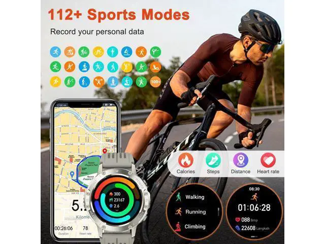 Alt view image 4 of 7 - Hitoor Smart Watch for Men Fitness Tracker, Bluetooth Waterproof Make Answer Call Digital Mens Watches Running Smartwatch for IOS Android Phones Compatible Step Pedometer Sleep Heart Rate Monitors