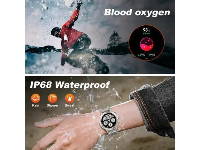 Alt view image 7 of 7 - Hitoor Smart Watch for Men Fitness Tracker, Bluetooth Waterproof Make Answer Call Digital Mens Watches Running Smartwatch for IOS Android Phones Compatible Step Pedometer Sleep Heart Rate Monitors