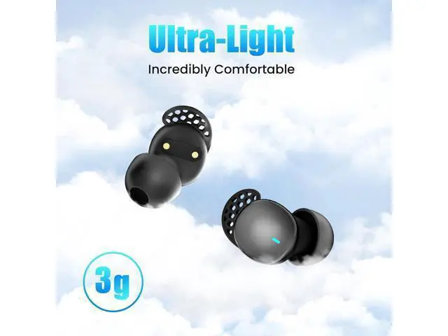 Alt view image 2 of 7 - Hitoor Sleep Headphones, Sleep Earbuds for Side Sleepers, Wireless Earbuds Comfortable Noise Blocking, LED Power Display, Music Sleep Dual Mode, Invisible Earbuds for Sleeping, Working, Hiking (Green)