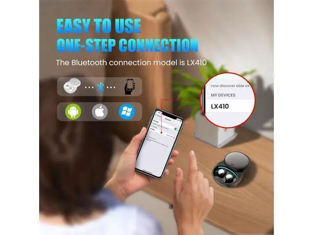 Alt view image 6 of 7 - Hitoor Sleep Headphones, Sleep Earbuds for Side Sleepers, Wireless Earbuds Comfortable Noise Blocking, LED Power Display, Music Sleep Dual Mode, Invisible Earbuds for Sleeping, Working, Hiking (Green)