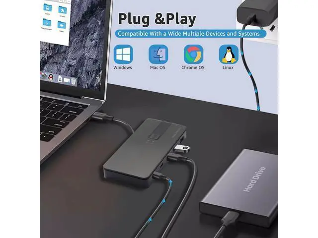 Alt view image 6 of 7 - Hitoor USB C Switch 2 Computers Share 4 USB A & USB C Devices, 10 Gbps USB 3.2 Switch Hub Selector for PC Laptop Keyboard Mouse Printer Scanner One Key Switch Compatible with Windows, Mac, Linux