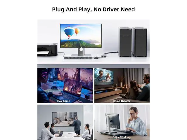 Alt view image 7 of 7 - 8K@60Hz HDMI 2.1 USB KVM Switch 1 Monitors 2 Computers, 4K@120Hz USB switcher HDMI KVM Switch 2 in 1 Out with Remote and 4 USB 2.0 Port, 2 USB Cables and 1 Desktop Controller for Work or Entertainment