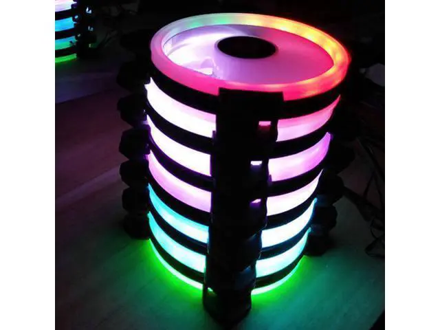 Alt view image 2 of 7 - Computer Case PC Cooling Fan RGB Adjust 120mm Quiet + IR Remote New Computer Cooler RGB CPU Case Fan Four In One