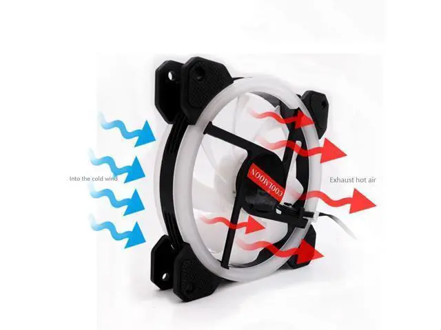 Alt view image 7 of 7 - Computer Case PC Cooling Fan RGB Adjust 120mm Quiet + IR Remote New Computer Cooler RGB CPU Case Fan Four In One