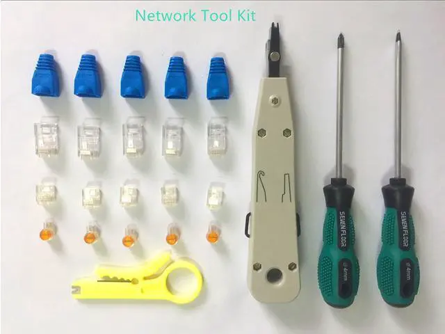Alt view image 6 of 7 - Network Cable Repair Maintenance Tool Kit Set 11 in 1 Portable Phone Cable Crimper 8P8C 4P4C 6P6C Connectors RJ45 RJ11 Cat5 Cat6 Cable Tester