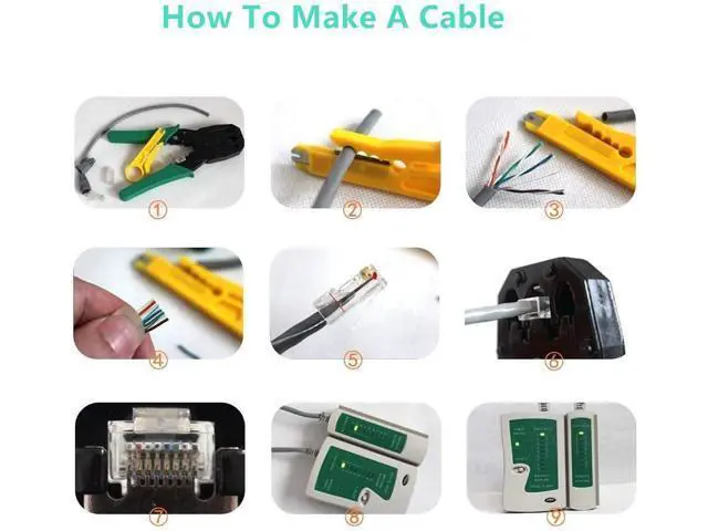 Alt view image 7 of 7 - Network Cable Repair Maintenance Tool Kit Set 11 in 1 Portable Phone Cable Crimper 8P8C 4P4C 6P6C Connectors RJ45 RJ11 Cat5 Cat6 Cable Tester